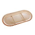 Petisqueira oval 3 divisoes em cristal de chumbo pearl ambar - Wolff