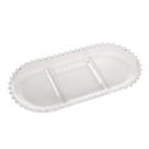 Petisqueira Oval Pearl de Cristal c/3 Divisões Wolff