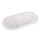 Petisqueira Oval Pearl de Cristal c/3 Divisões Wolff