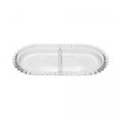 Petisqueira Pearl C/ Divisória 24x12cm Em Cristal Wolff