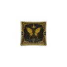 Petisqueira Quadrada em Vidro Borboleta Esoterica Preto e Dourado