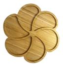 Petisqueira Redonda Bambu Flor Com 6 Divisórias 30cm