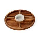 Petisqueira Redonda Teca 30Cm 4 Divisões E 1 Pote Stolf