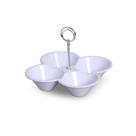 Petisqueira Requinte 4 Divisões Niquelart 447-4 com Haste Cromada Branco