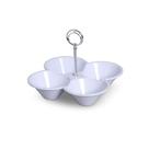 Petisqueira Requinte 4 Divisões Niquelart 447-4 com Haste Cromada Branco