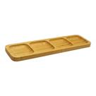 Petisqueira Retangular Com 4 Divisórias De Bambu 33x10cm Petisqueira Retangular Com 4 Divisórias De Bambu 33x10cm