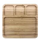 Petisqueira Retangular com Divisões Ecokitchen Bambu 25 cm - Mimo Style - BM20392