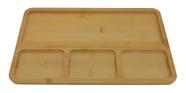 Petisqueira Retangular de Bambu Class Home Marrom-Claro