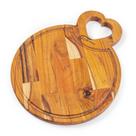 Petisqueira Teca Com Alça De Coração 36x29cm Tecawood Petisqueira Teca Com Alça De Coração 36x29cm Tecawood