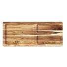 Petisqueira Teca Retangular 44x18cm com 3 Divisões Stolf