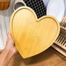 Petisqueira Tipo Bambu Mdf Coração 29c27cm Tabua de Servir Apetirivos Gamela Bambu Bandeja de Frios