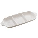 Petisqueira Travessa com 3 Divisórias em Porcelana New Bone Borboleta e Flores Lyor
