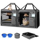 Petskd Transportadora Dupla 2 em 1 para Gatos 97x43x46 cm com Caixa de Areia Petskd Transportadora Dupla 2 em 1 para Gatos 97x43x46 cm com Caixa de Areia