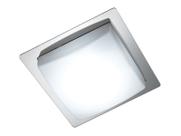 Pf. VENUS LED 10W 220V 6400K c/ Difusor em Acrílico Quadrado e Aro em Acrílico Espelhado Qd. 35,5x35,5cm