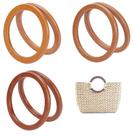 PH PandaHall 6 peças de bolsa redonda de madeira com alças de 13,5 cm