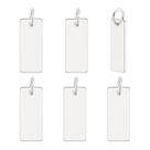 PH PandaHall 6 piezas de dijes rectangulares pequeños en plata de ley 925 para estampado en blanco con argolla para manualidades DIY de Navidad, San Valentín, pulseras, collares, aretes y fabricación de joyas 12x5 mm