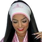 Phállebeauty - Faixa para Cabelo Atoalhada com tiras autocolantes Branca com Rosa