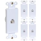 Phone Jack Insert Newhouse Hardware Decora RJ11, pacote com 5, branco Phone Jack Insert Newhouse Hardware Decora RJ11, pacote com 5, branco