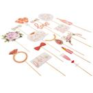 Photo Booth Props Zink 23 peças Bridal Shower em ouro rosa