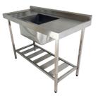 Pia Aço Inox Industrial 120x60x90 cm Cuba Centralizada Nortinox