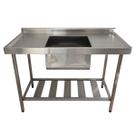Pia Aço Inox Industrial 130x60x90 cm Cuba Centralizada Nortinox Pia Aço Inox Industrial 130x60x90 cm Cuba Centralizada Nortinox