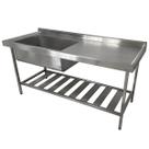 Pia Aço Inox Industrial 150x70x90 cm Cuba Grande Cubão Esquerda Nortinox Pia Aço Inox Industrial 150x70x90 cm Cuba Grande Cubão Esquerda Nortinox