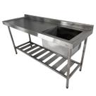 Pia Aço Inox Industrial 180x60x90 cm Cuba Direita Nortinox
