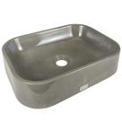 Pia Cinza Cuba Banheiro Rustica Lavabo Industrial Concreto Cinza-escuro Brilhante Cinza-escuro Brilh