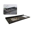 Pia Cozinha Granito Preto Indiano Corte Cooktop Cuba 180cm