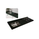Pia Cozinha Granito Verde Ubatuba 120cm Corte Cooktop e Cuba