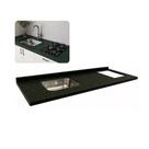 Pia Cozinha Granito Verde Ubatuba 180cm Cooktop e Cuba Inox