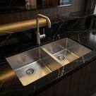 Pia Cuba Dupla Quadrada 80x40cm Cozinha Gourmet Inox 304 Cozix