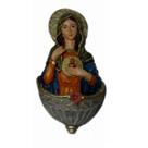 Pia de Água Benta Sagrado Coração de Maria - 15 cm Pia de Água Benta Sagrado Coração de Maria - 15 cm