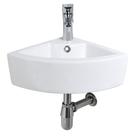 Pia de banheiro de canto Bokaiya Wall Mount 18x13 cm em cerâmica