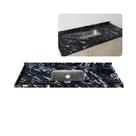 Pia de Cozinha 100cm Granito Preto Indiano Cuba Inox Rasa