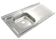 Pia de cozinha de aço inox Fabrinox 1,00x0,52mt deslocada PSD1000 Pia de cozinha de aço inox Fabrinox 1,00x0,52mt deslocada PSD1000