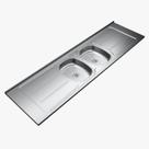 Pia de Cozinha em Aço Inox de 200cm X 56cm Concretada sem Válvula Plus 30 Bali