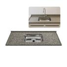Pia de Cozinha Granito Ocre 100cm Com Cuba Inox Rasa Simples