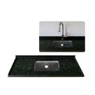 Pia de Cozinha Granito Verde Ubatuba 150cm Cuba Rasa Inox N2