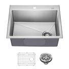 Pia de cozinha Kraus Fairlane 25 Drop In/Top Mount em aço inoxidável