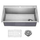 Pia de cozinha Kraus Fairlane 33 Drop In/Top Mount em aço inoxidável Pia de cozinha Kraus Fairlane 33 Drop In/Top Mount em aço inoxidável