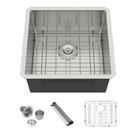 Pia de cozinha Lordear Undermount 19x18" em aço inoxidável 16G
