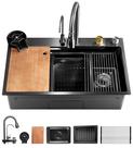 Pia de Cozinha SereneLife em Aço Inoxidável Preto