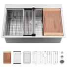 Pia de cozinha VASOYO 33x22 Drop In Workstation 16G em aço inoxidável