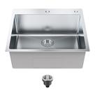 Pia de cozinha VEVOR 304 em aço inoxidável Top Mount 63x55cm Pia de cozinha VEVOR 304 em aço inoxidável Top Mount 63x55cm