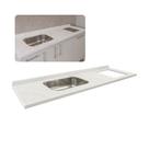 Pia de Mármore Branco 200cm Espaço Cooktop e Cuba Inox N2