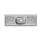Pia em 100% Inox Cozinha 55x200cm Com Cuba Central Embutida Cor: Inox Pia em 100% Inox Cozinha 55x200cm Com Cuba Central Embutida Cor: Inox