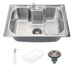 Pia Gourmet Carajás 60x42cm Aço Inox 201 - Pingoo.casa Prata