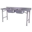 Pia Industrial Benfati Inox 304 200x70cm com 2 Cubas 693