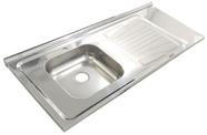 Pia Inox Fabrinox PSD1200E 120x52cm, cuba esquerda e furo para torneira